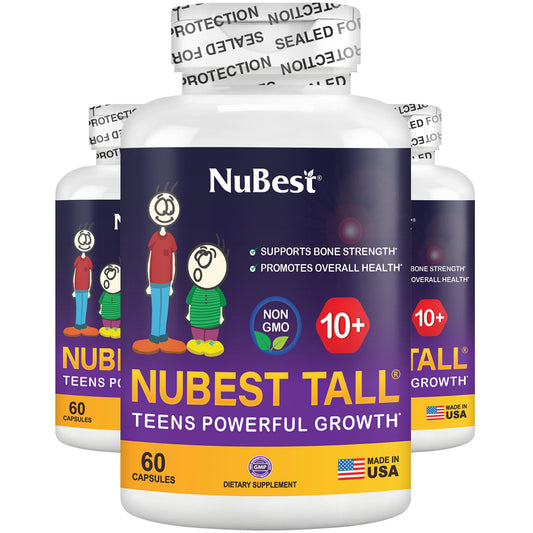 NuBest Tall 10+ bottle with calcium blend for growing bodies