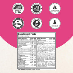 NuBest ingredients panel lists vitamins, minerals, and botanicals for wellness.