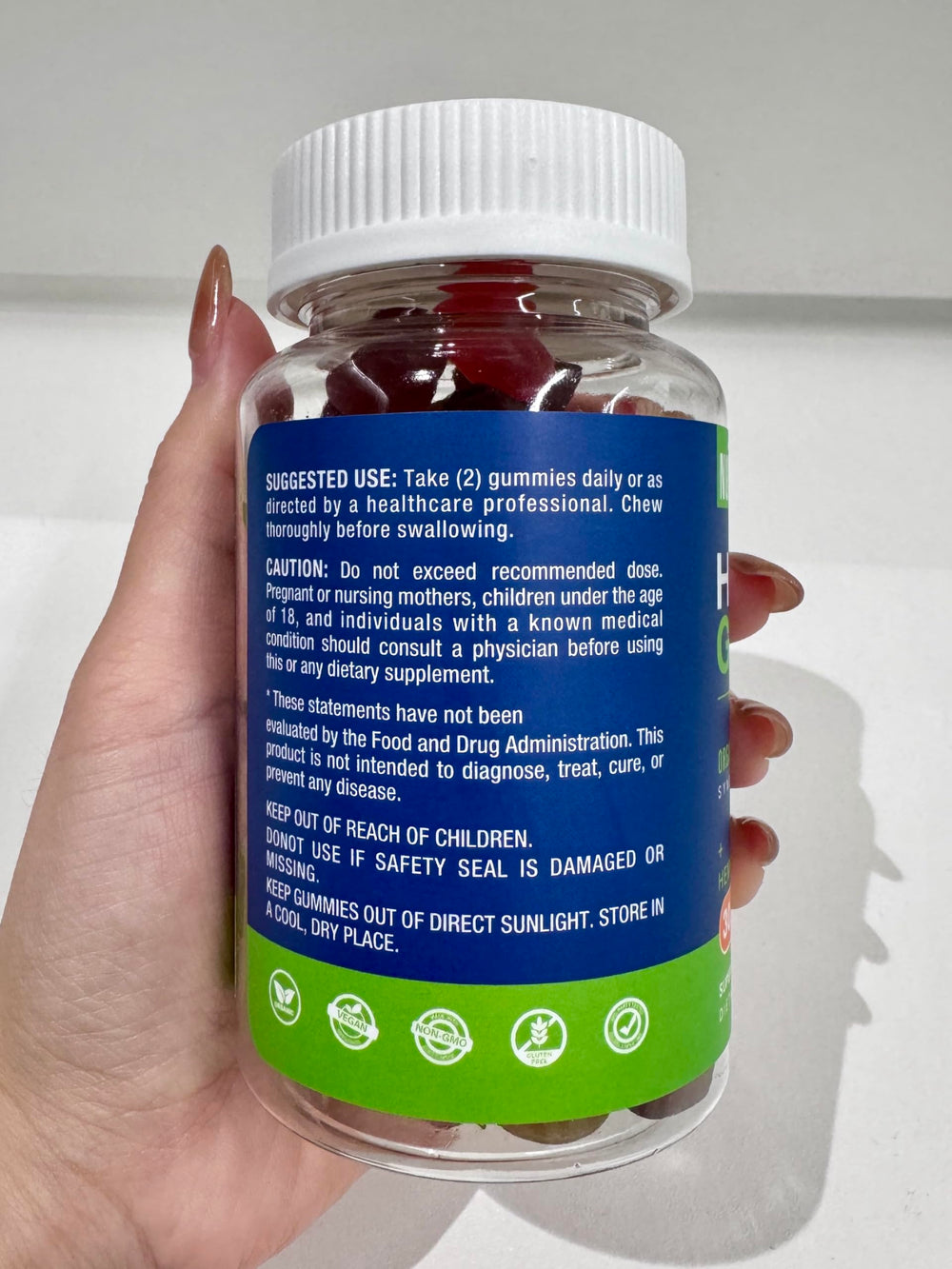 Nubetong hemp gummies closeup highlighting tropical fruit flavor and soft texture.