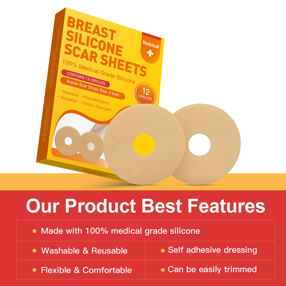 Nubical 12-pack silicone sheets ready for use with removable film for easy application