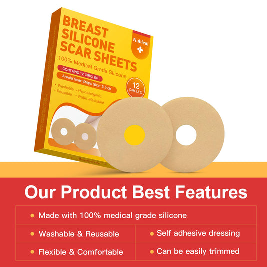 Nubical 12-pack silicone sheets ready for use with removable film for easy application