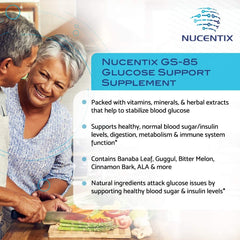 Nucentix GS-85 label highlights 20 natural ingredients.