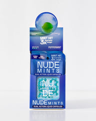 NUDE MINTS compact packaging shown for adults on the go.