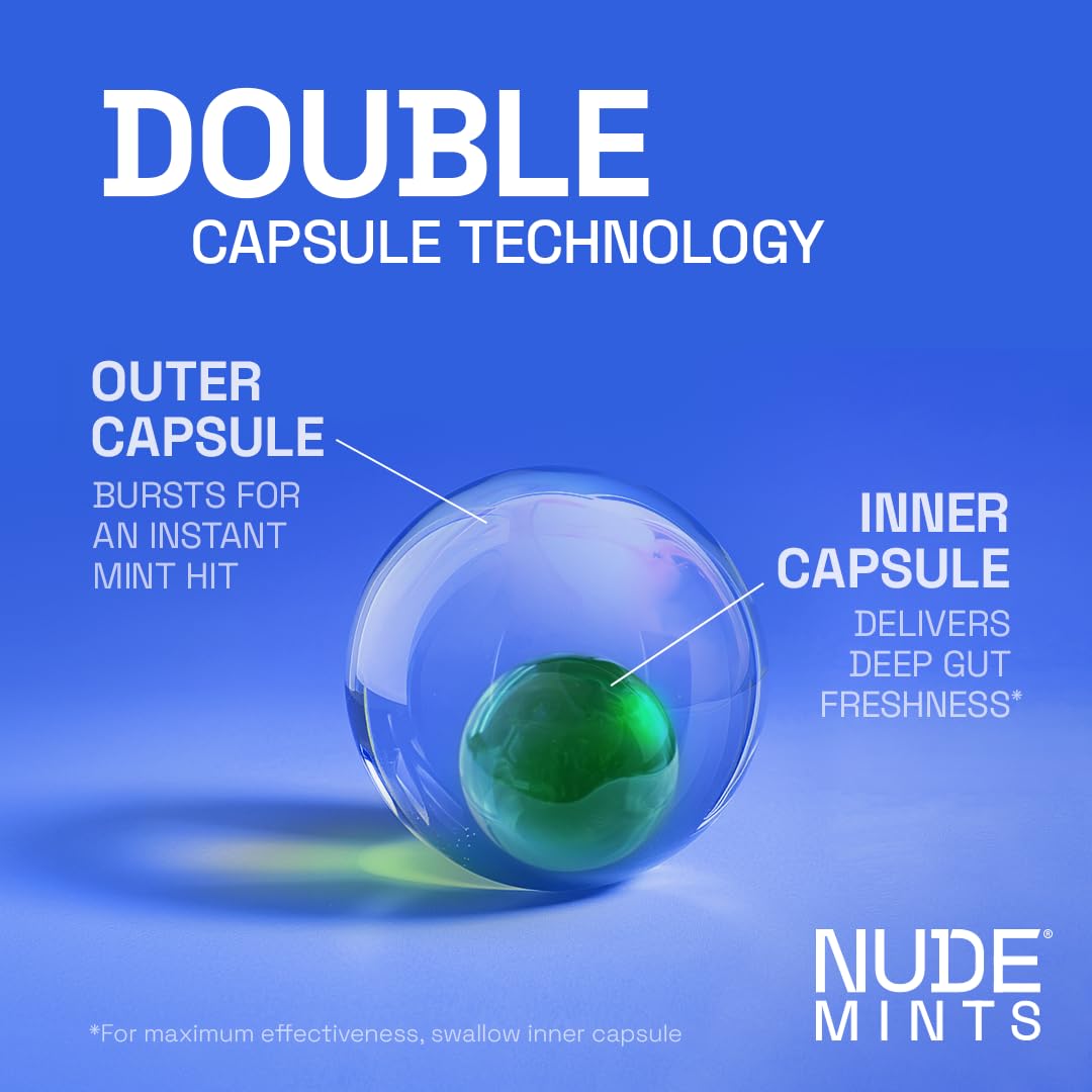 NUDE MINTS dry-mouth-comfort angle illustrates all-day moisture support with mint flavor.