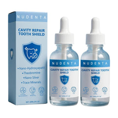 NUDENTA Odontic Repair bottle pour for convenient enamel protection.