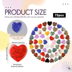 Nuenen rose quartz heart stones in multiple colors for DIY jewelry and decor