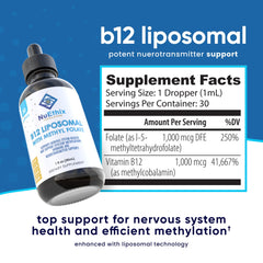 NuEthix B12 Liposomal dropper for easy daily dosing.