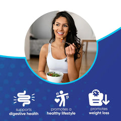 Serving size shown beside breakfast to illustrate daily routine.