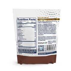 NuEthix ISO-Perfect chocolate shake poured into a glass, ideal post-workout recovery option.
