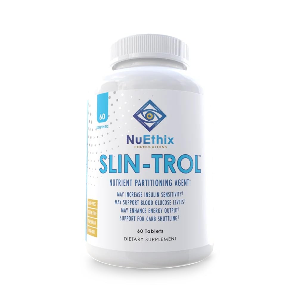 NuEthix Formulations SLIN-Trol bottle front hints at carb management potential.