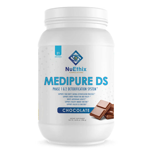 NuEthix Medipure DS bottle closeup for detox support and daily wellness