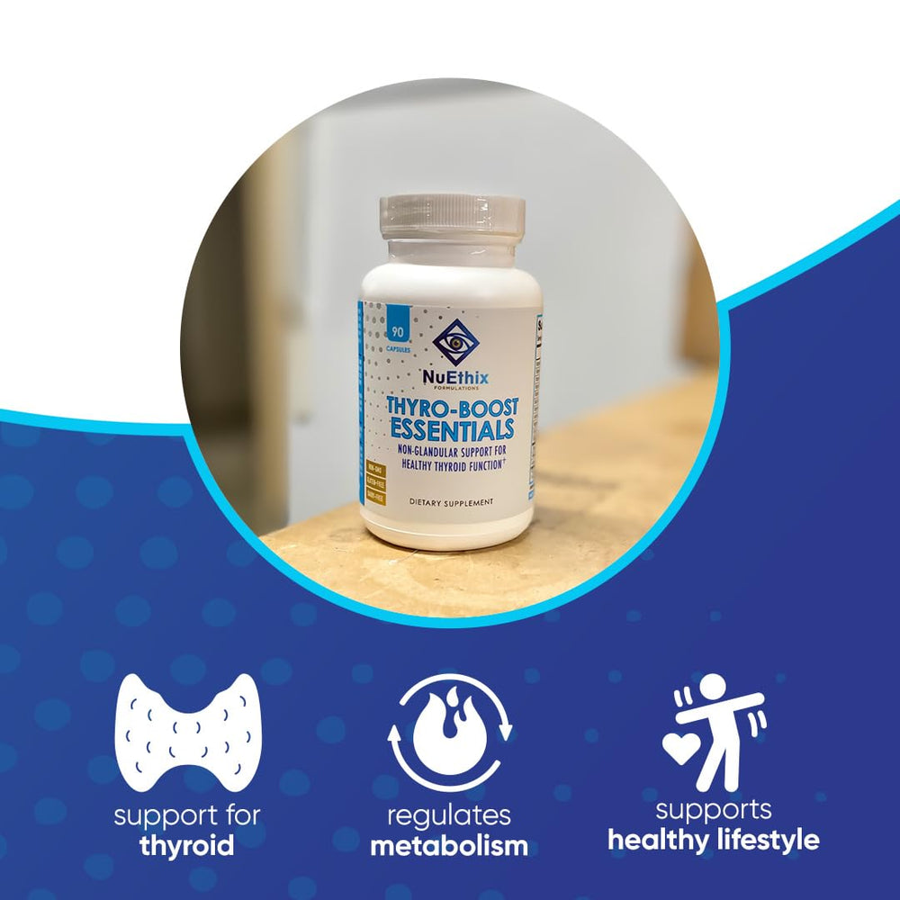 Capsules in bottle ready for daily non-glandular thyroid support