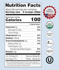 NUFYX powder with pea and lucuma ingredients highlight plant-based nutrition