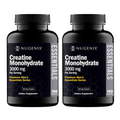 Nugenix Essentials Creatine Monohydrate pills bottle ready for workouts and daily training.