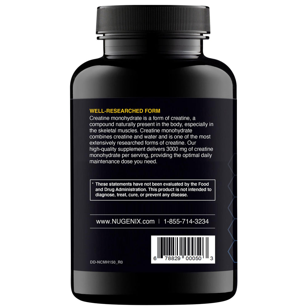 Nugenix Essentials Creatine Monohydrate pills for daily use during training sessions.
