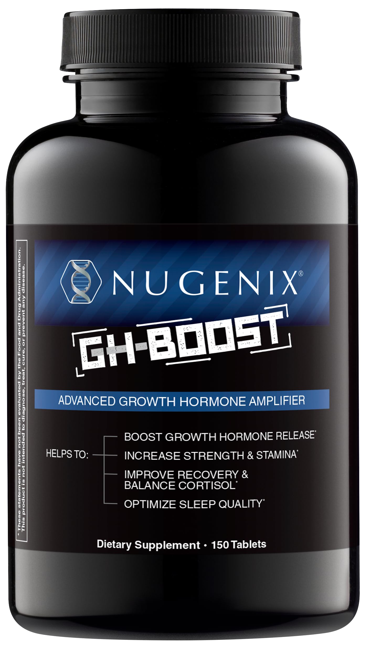 Nugenix GH-Boost bottle close-up highlighting premium formula for daily energy.
