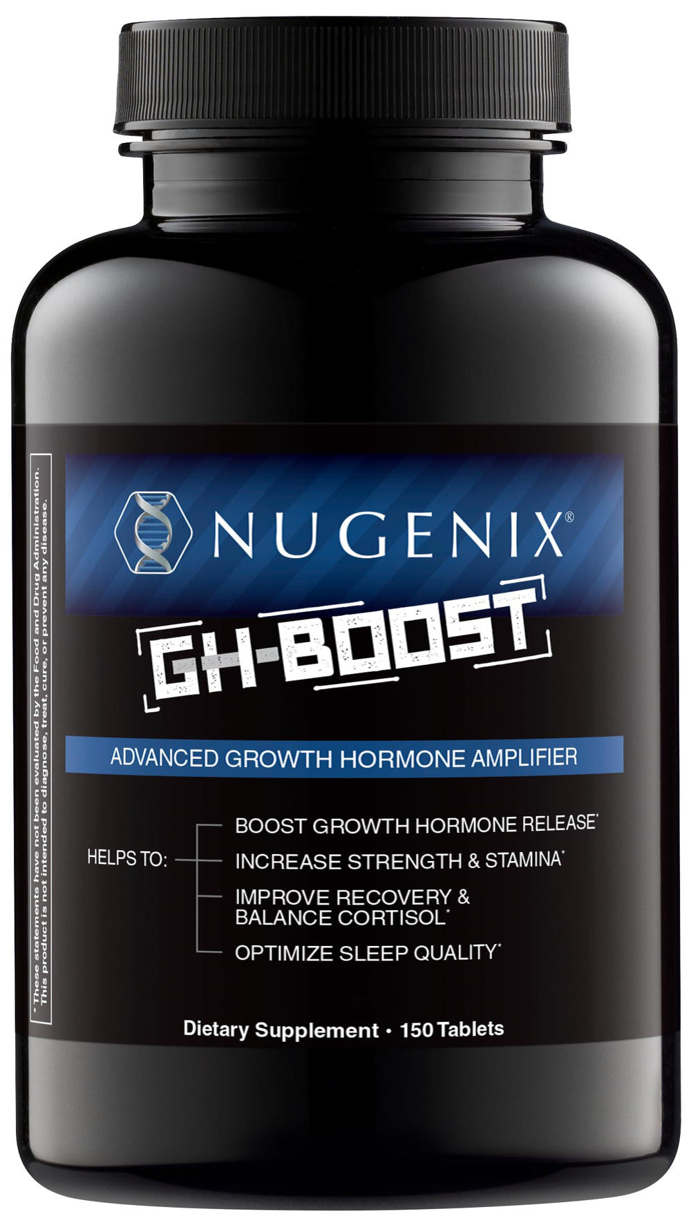 Nugenix GH-Boost bottle close-up highlighting premium formula for daily energy.