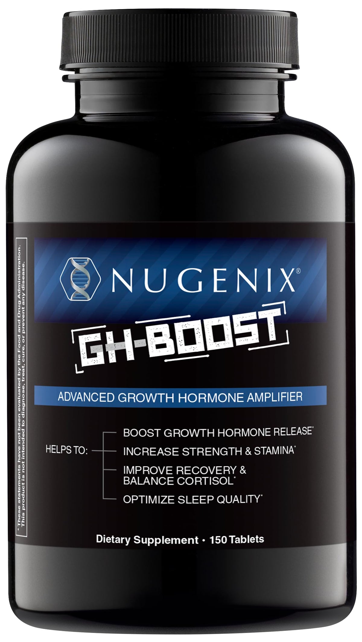 Nugenix GH-Boost bottle close-up highlighting premium formula for daily energy.