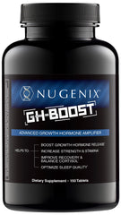 Nugenix GH-Boost bottle close-up highlighting premium formula for daily energy.