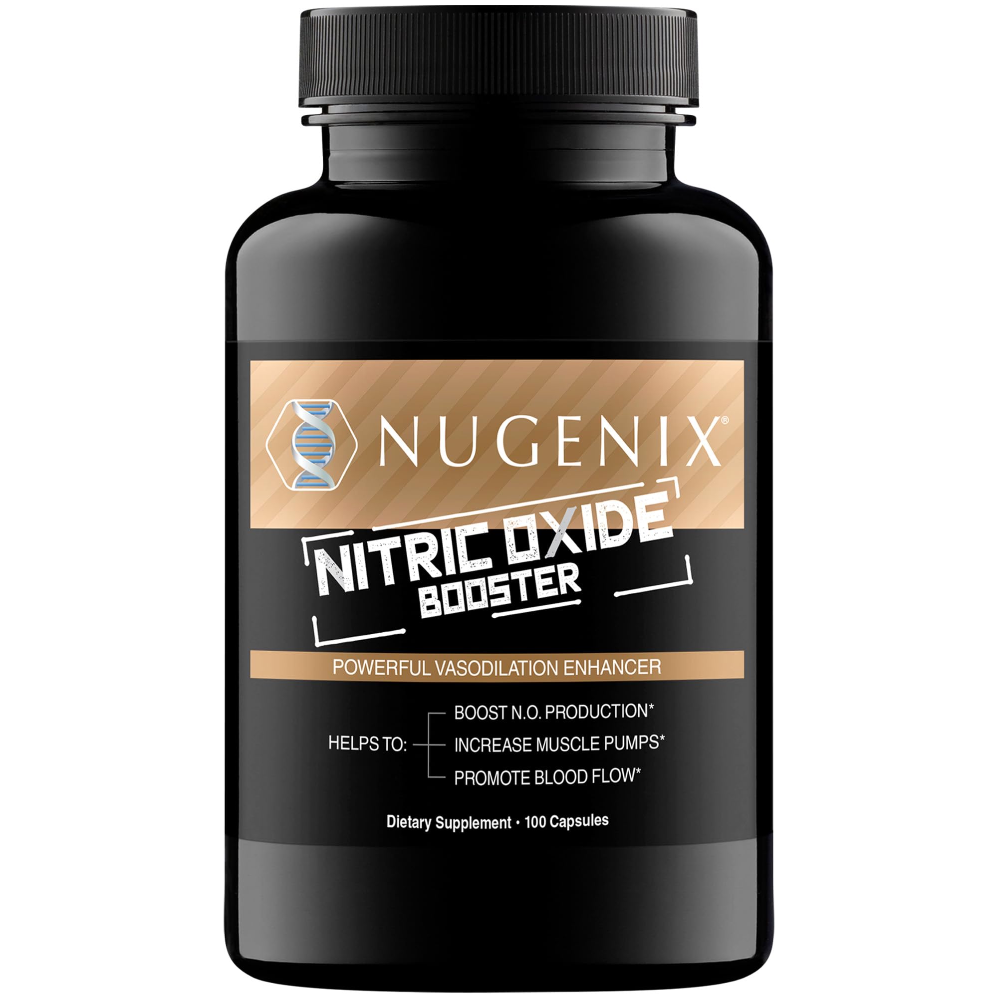 Nugenix Nitric Oxide Booster bottle for easy daily use.