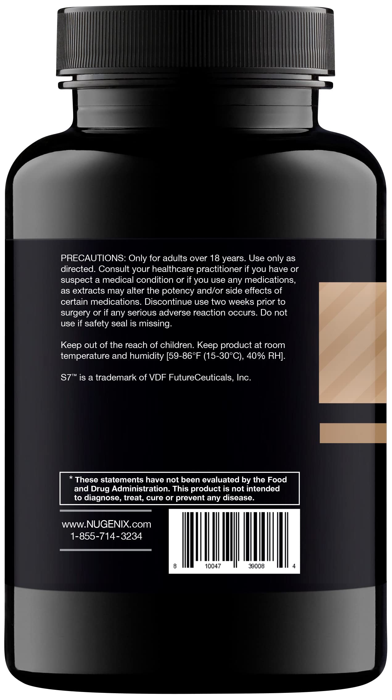 Nugenix Nitric Oxide Booster label close-up showing branding.
