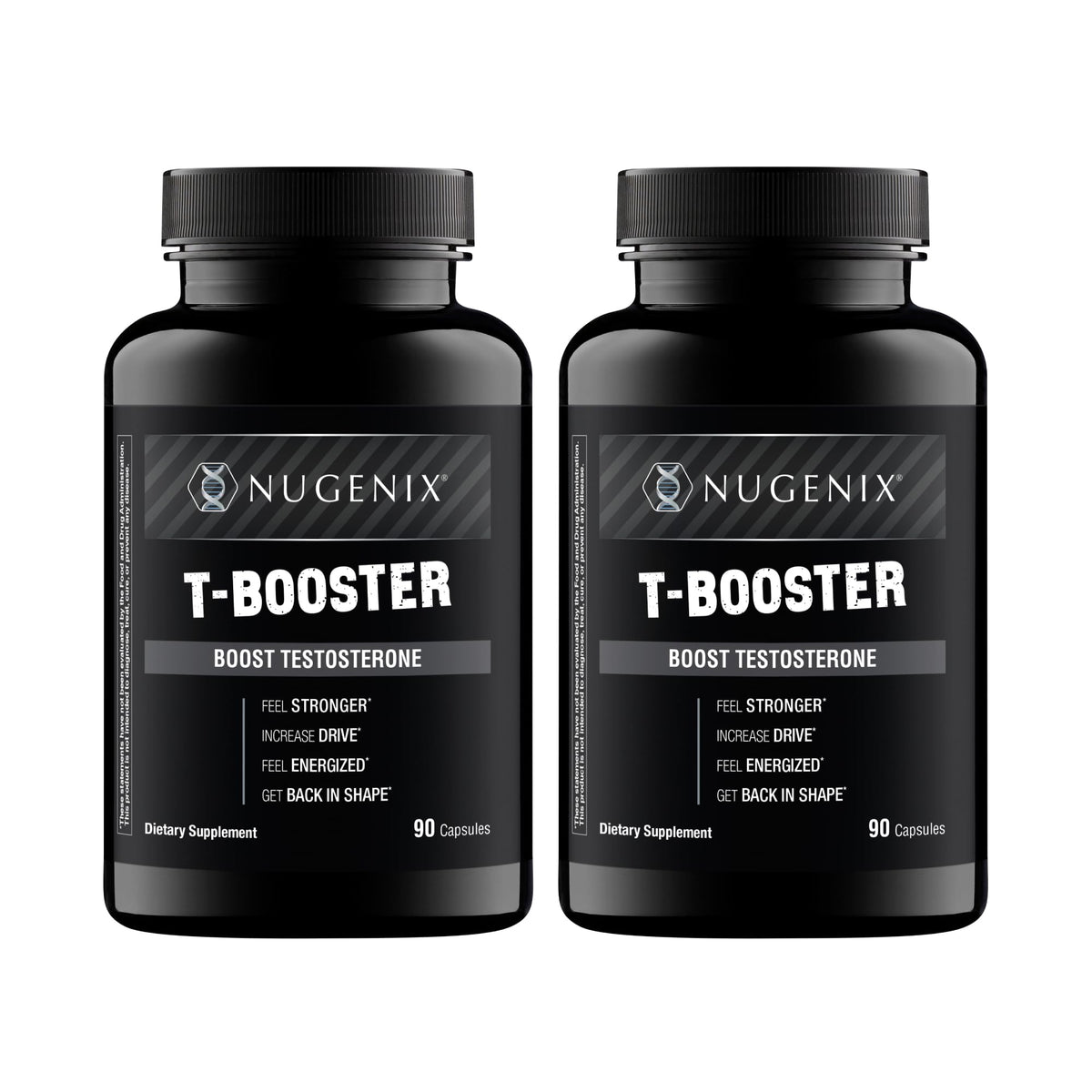 Nugenix T Booster bottle front view highlighting branding for daily performance support.