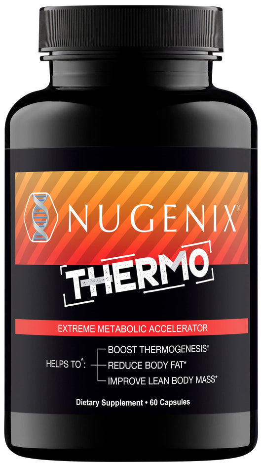 Nugenix Thermo bottle front view for sustained workout energy