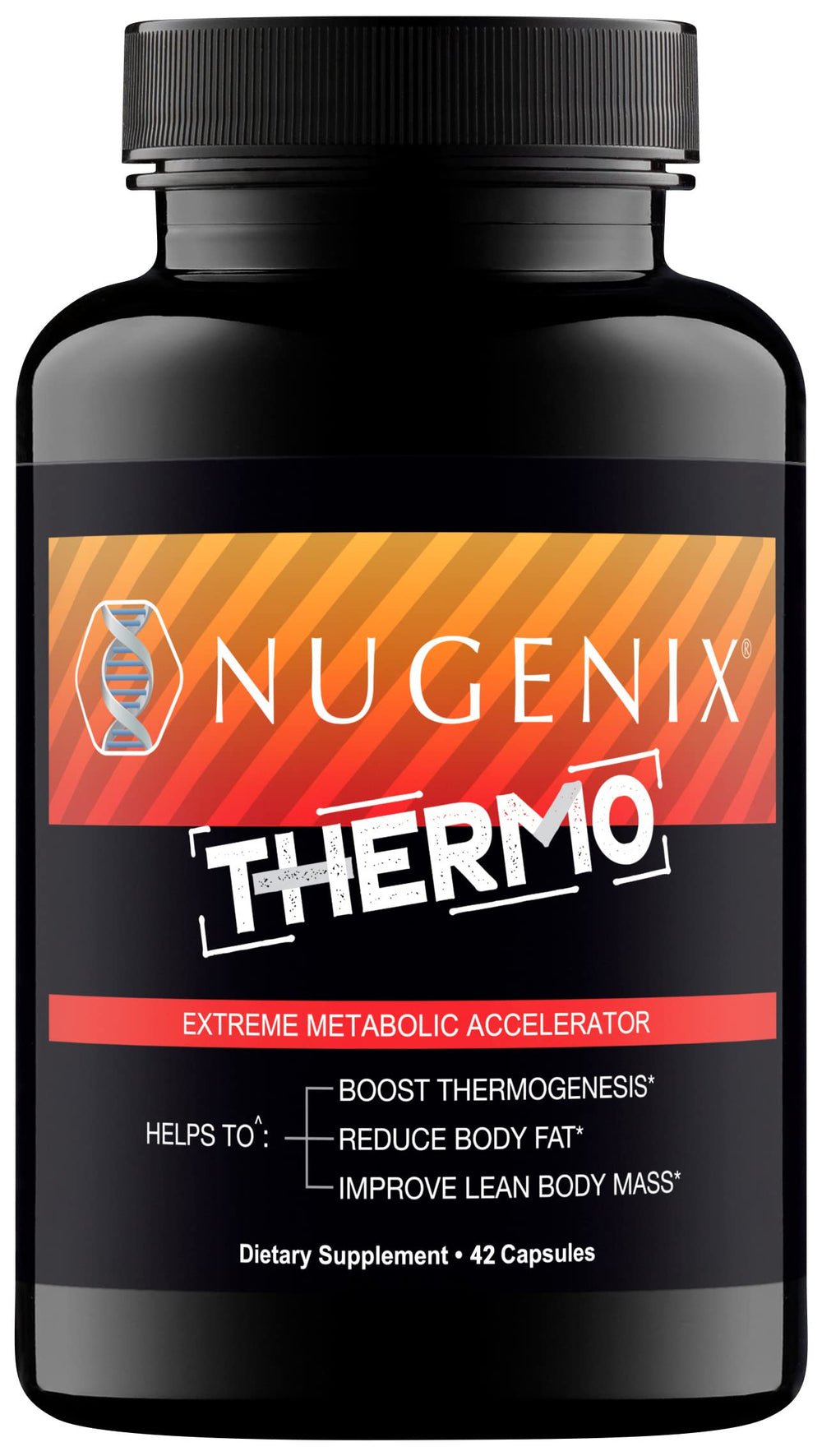 Nugenix Thermo bottle-front showing energy-boosting formula for daily fat burn.