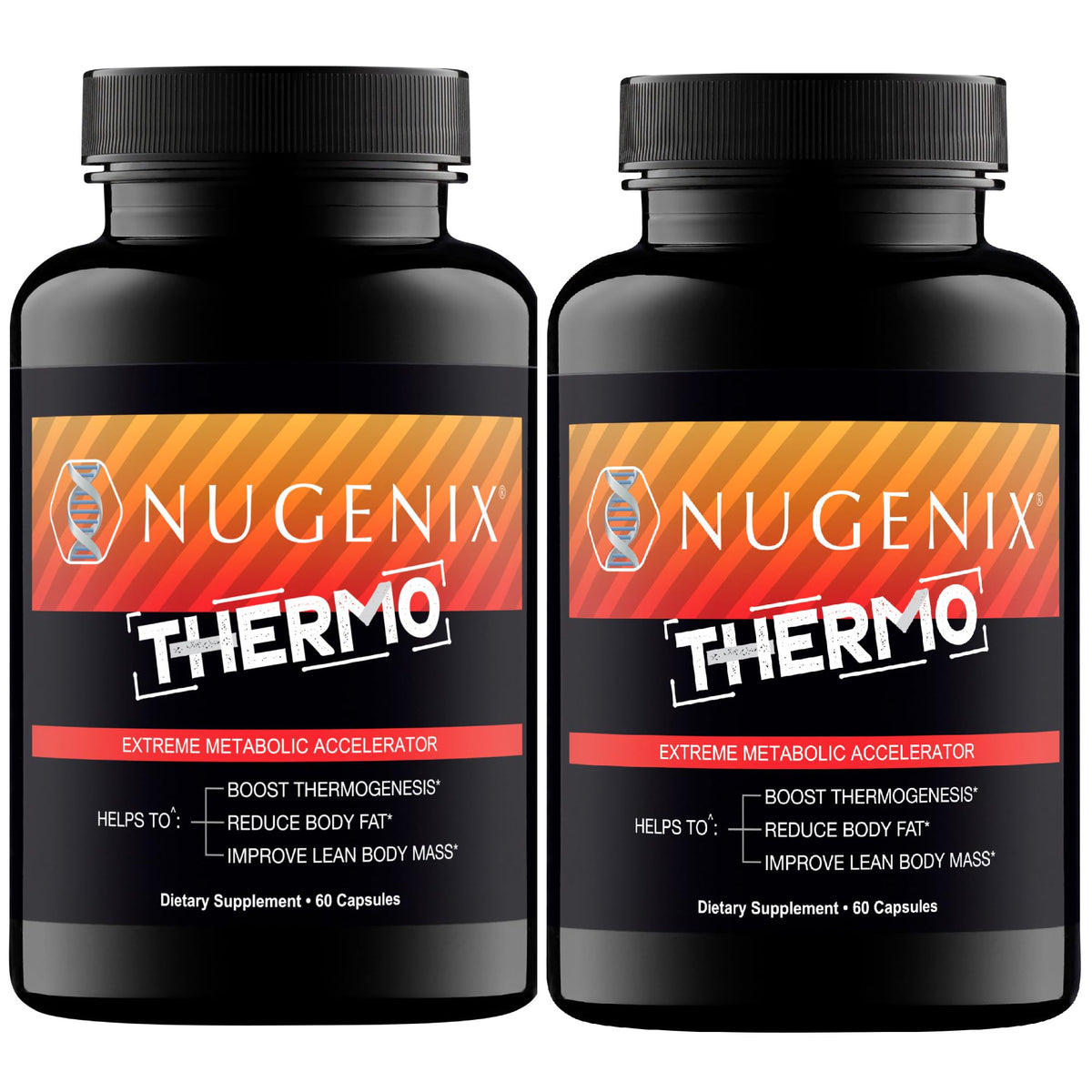 Nugenix Thermo packaging front, highlighting a convenient once-daily fat-burning formula.