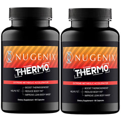 Nugenix Thermo packaging front, highlighting a convenient once-daily fat-burning formula.