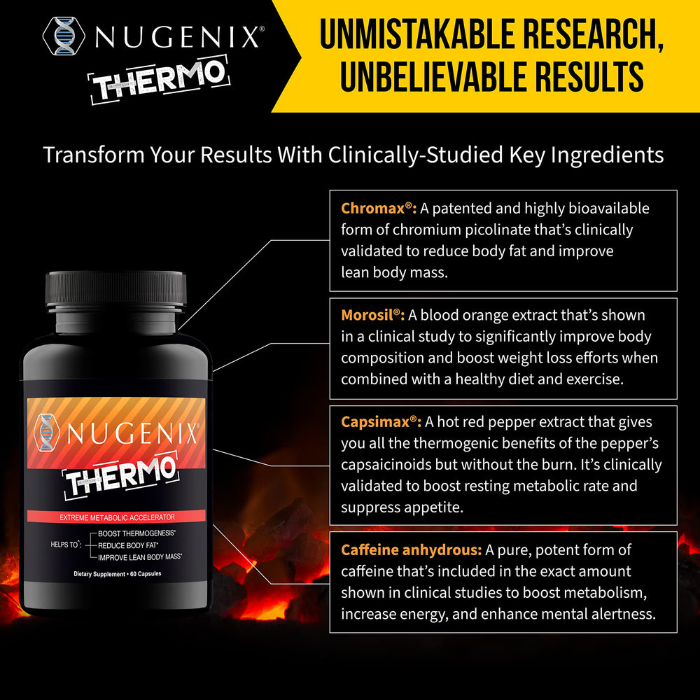 Nugenix Thermo tablet with water for daily energy support.