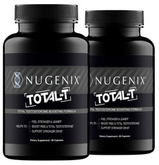 Nugenix Total-T bottle front view, ideal for daily energy and focus support.