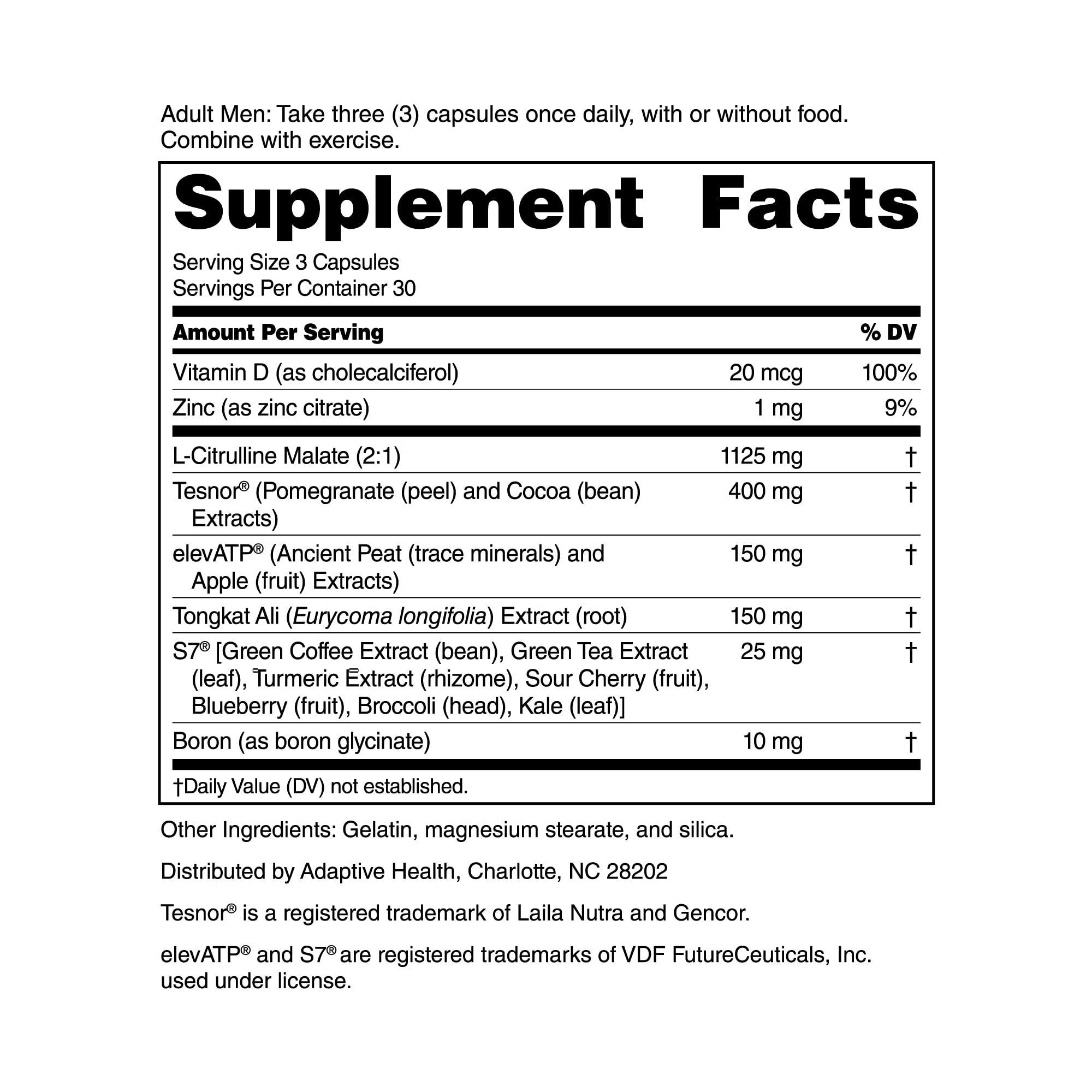 Nugenix Total-T2 bottle label close-up highlighting key ingredients and benefits