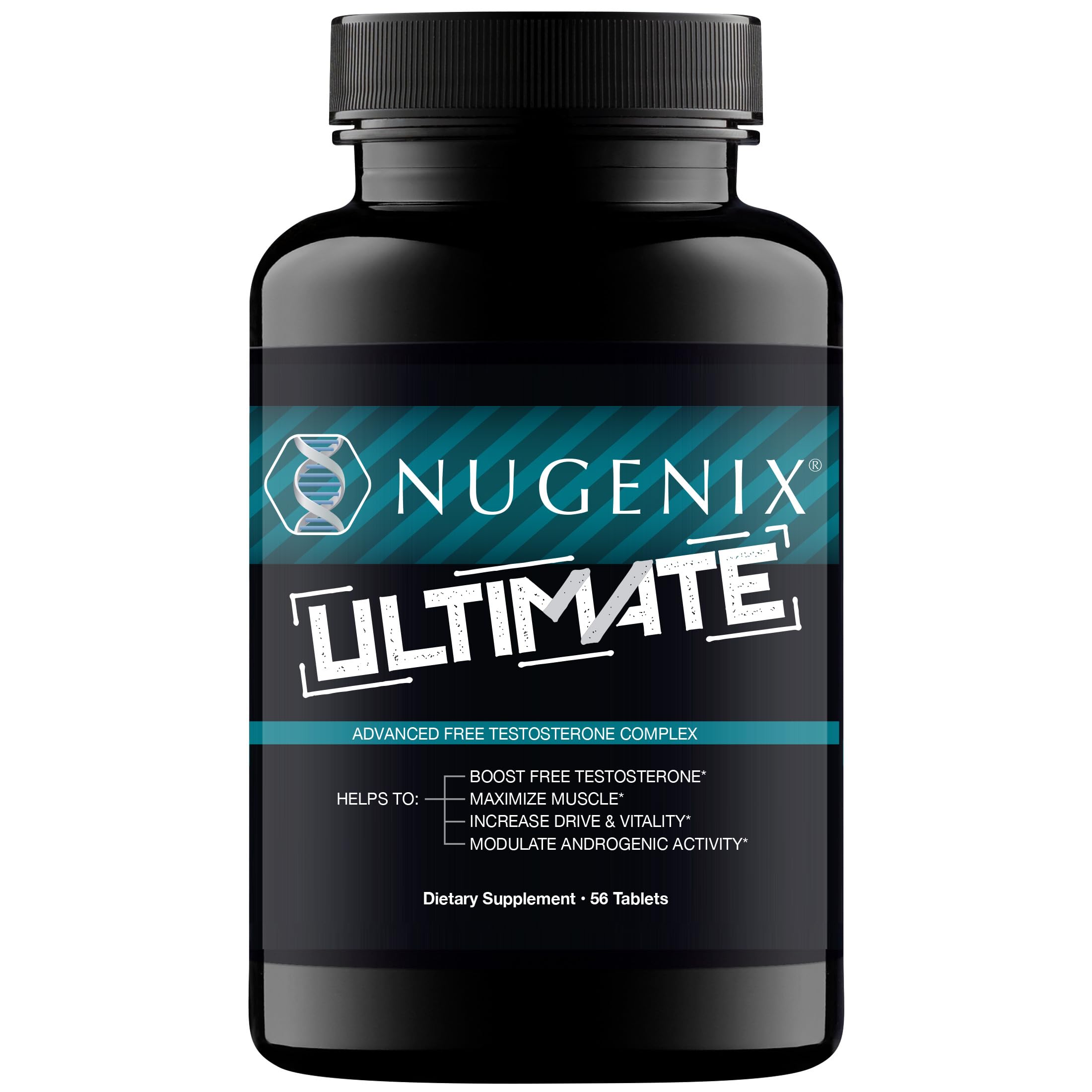 Nugenix Ultimate bottle close-up highlighting premium formula for men