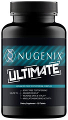 Nugenix Ultimate bottle front view emphasizing daily performance support.