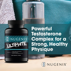 Nugenix Ultimate label detail highlighting ingredients and purity notes.