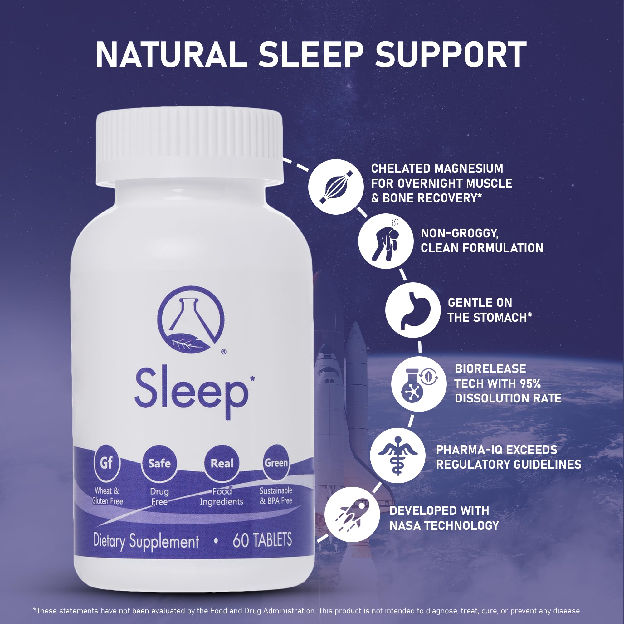 Nugevity Sleeping Aid label closeup featuring melatonin and magnesium for recovery.