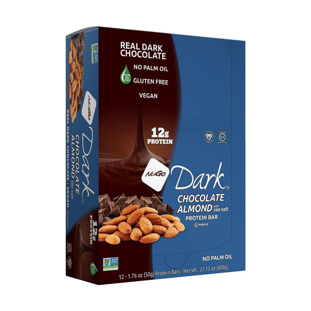 NuGo dark chocolate almond sea salt bar unwrap highlights a tasty on-the-go snack