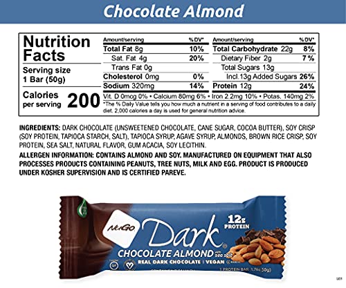 NuGo Dark non-GMO ingredients list on box for clean label