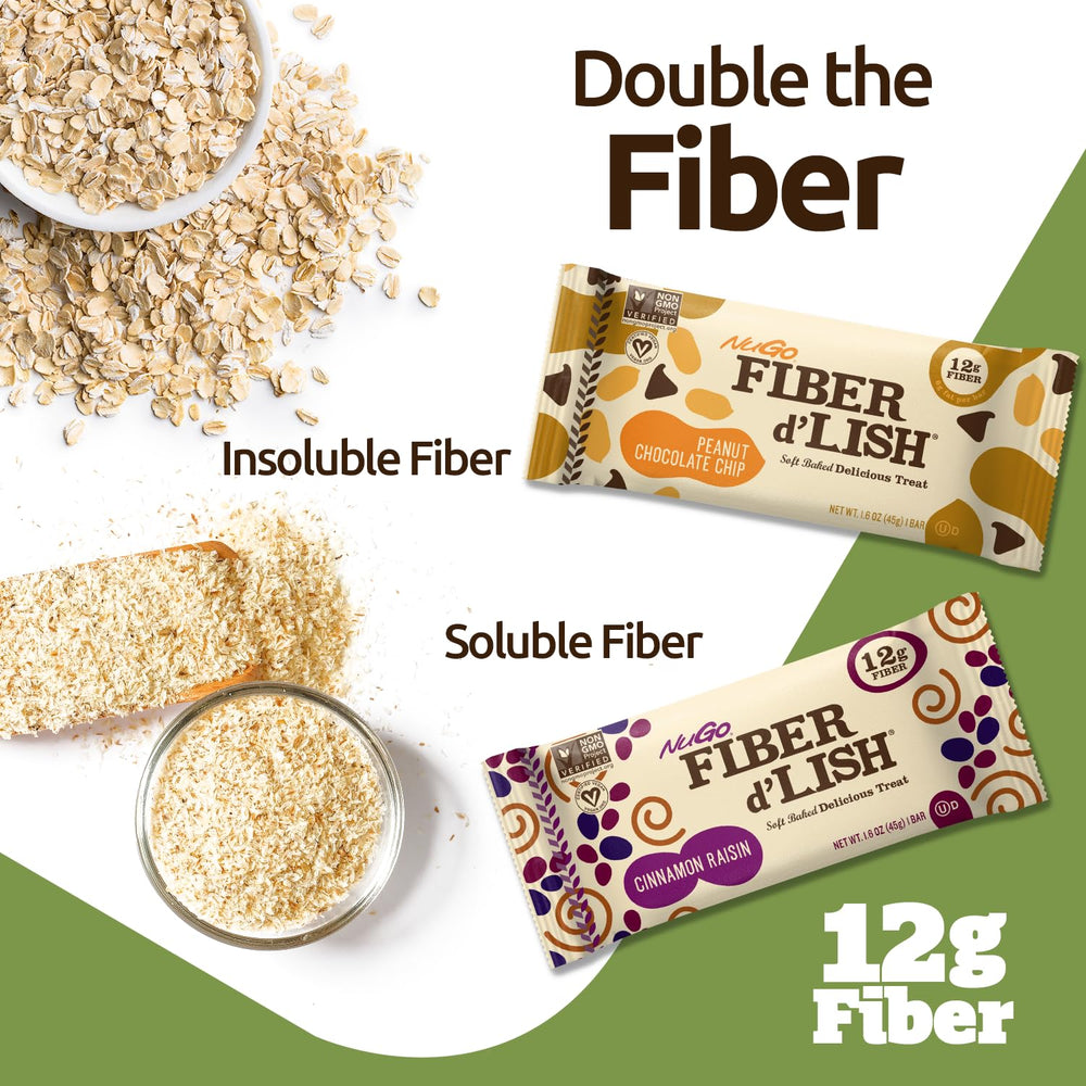 NuGo Fiber d'Lish Blondie packaging on shelf signaling non-GMO and vegan options