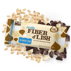 NuGo Fiber d'Lish Blondie snack moment for on-the-go