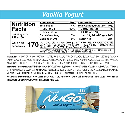 NuGo Original Churro bar packaging, grab-and-go protein option.