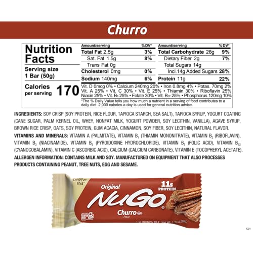 NuGo Vanilla Yogurt coating close-up, creamy texture for snacking.