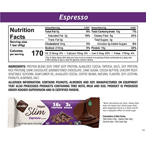 NuGo Slim Dark Chocolate Espresso closeup reveals real dark chocolate and espresso flavor