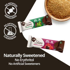 NuGo Slim on a desk, ready-to-go keto-friendly snack.
