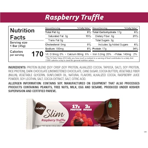 Vegan label visible on NuGo Slim bar wrapper.