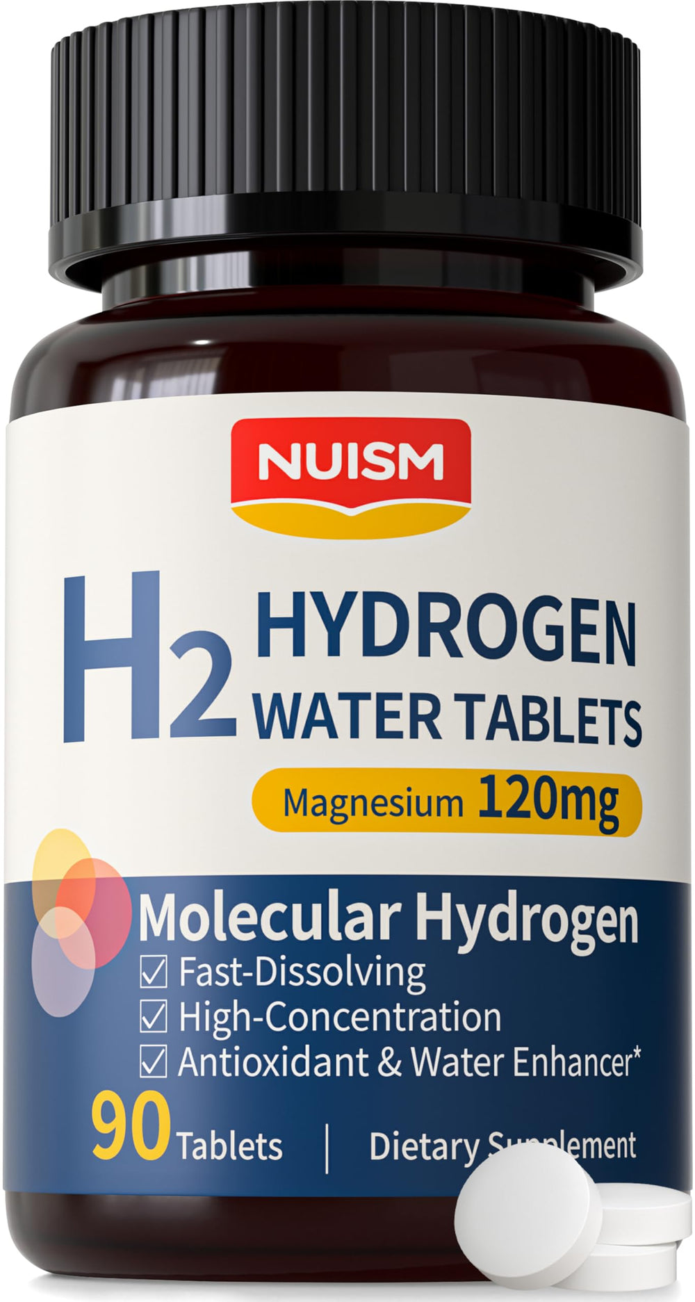 NUISM hydrogen tablets with magnesium formula ready to boost hydration with minerals.