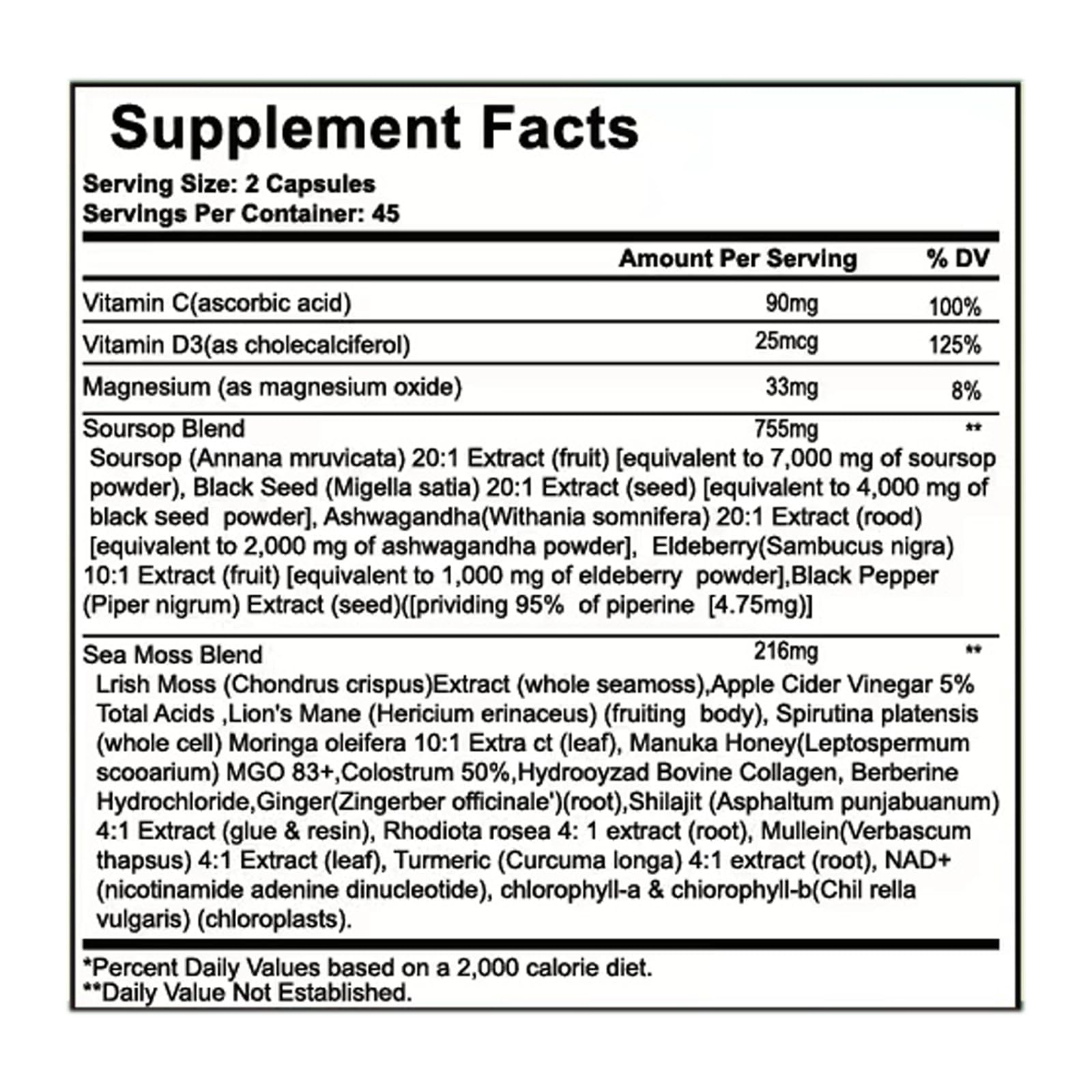 Nukupuns 24-in-1 ingredients close-up highlighting immune-support and holistic wellness.