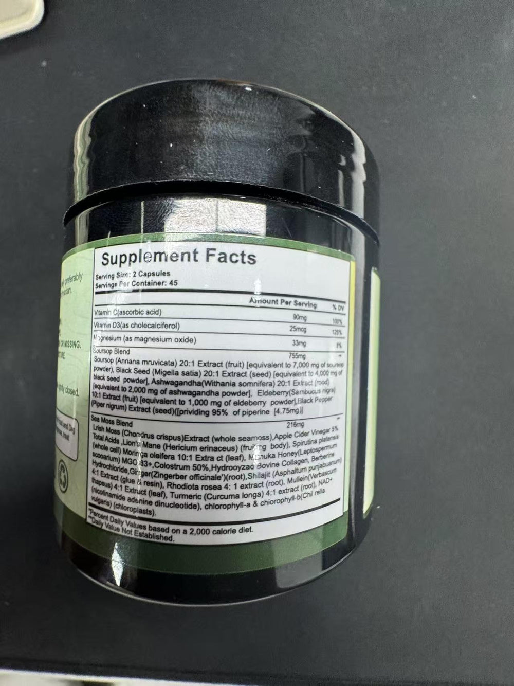Capsules shown with greens for digestive health.
