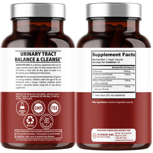 Close-up of Number One Nutrition D Mannose capsules for easy daily use
